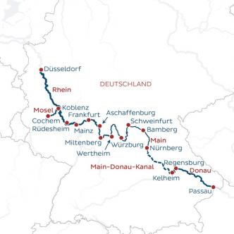 11 Tage Reise Düsseldorf - Passau